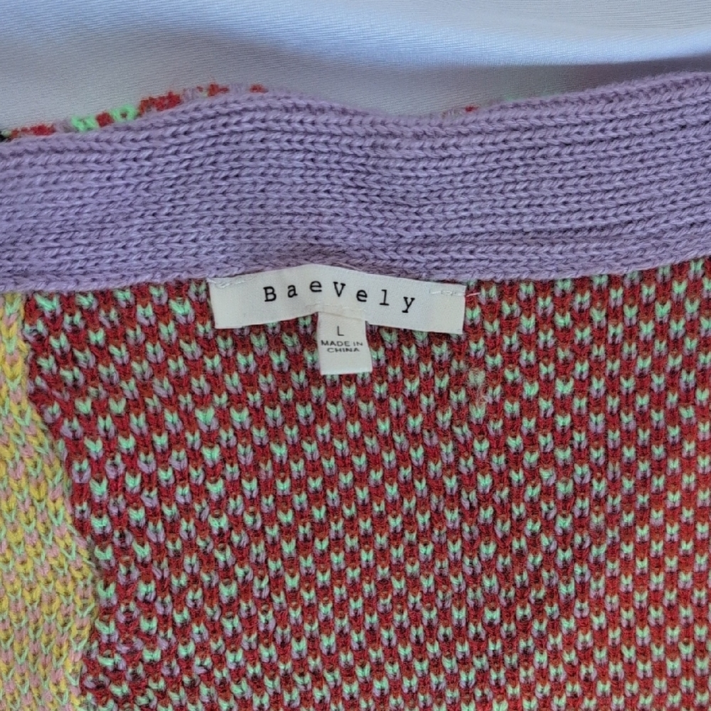 Vibrant Patchwork Cardigan Sweater - image 2